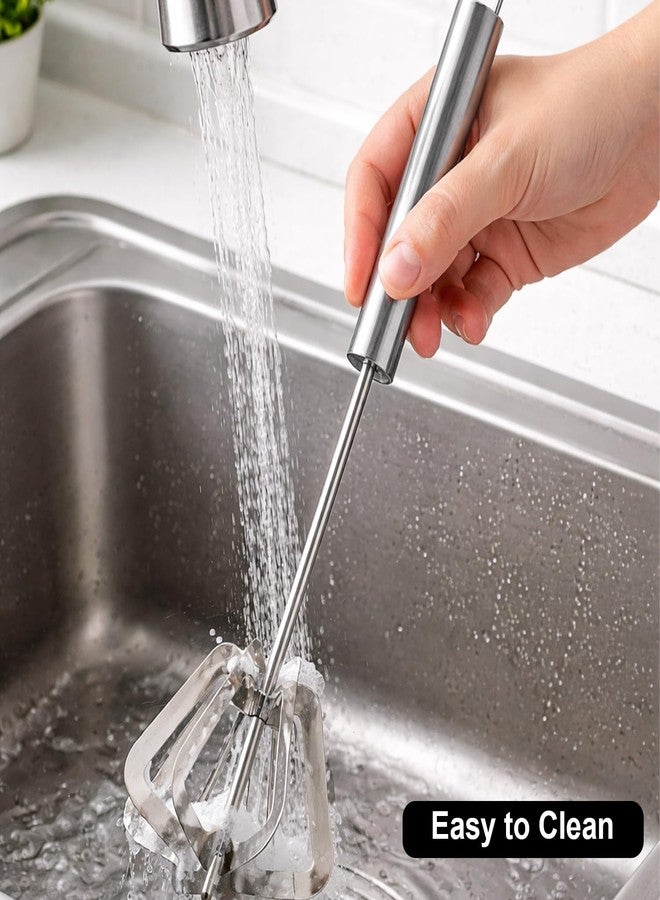 Oblivion Mini Hand Whisk, Effortless Semi-Automatic Stainless Steel Mixi | Egg, Lassi & Butter Milk Maker | Hand Push whisk For Kitchen To Blend the Liquid Contents Mixing and Blending - Image 4